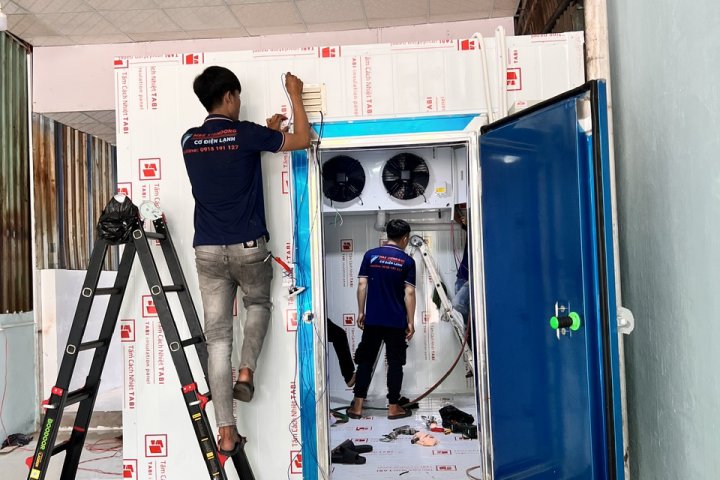 Lắp đặt hoàn thành kho trữ đông thực phẩm tại Bình Dương